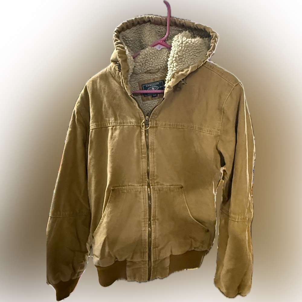 G.H. Bass & Co. Brown Hooded Canvas Jacket SUPER WARM
